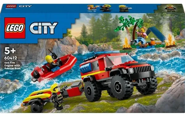 LEGO City 60412 Firehjulsdrevet brannbil med redningsbåt