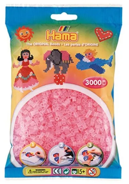 HAMA Midi Perler 3000 stk Transparent Rosa - 0172
