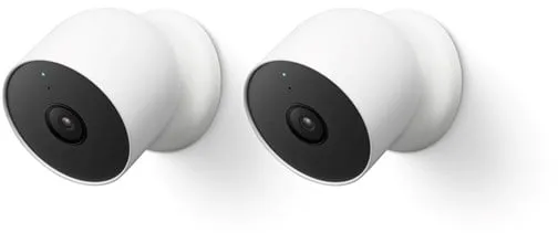 Google Nest Cam - Trådløst sikkerhetskamera for innendørs/utendørs bruk (pakke med 2)